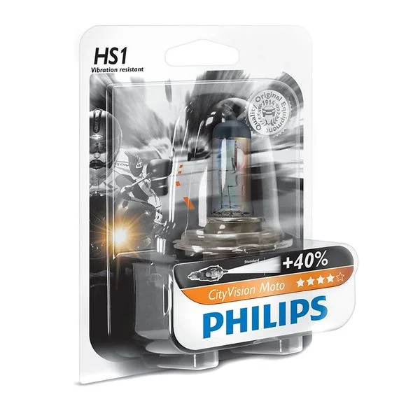 Ampoule Philips CITY VISION MOTO HS1 12V 35/35W PX43T Universel Ref : 20126364