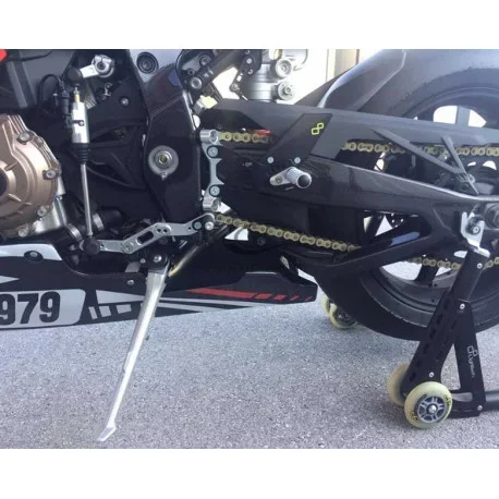 AVIO CARBON FIBER SKID PLATE FOR BMW S1000RR SIDE STAND MAINTAINED, OEM RADIATOR