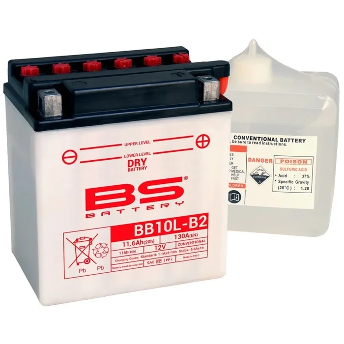 Batterie BS BATTERY Haute-performance avec pack acide – BB10L-B2