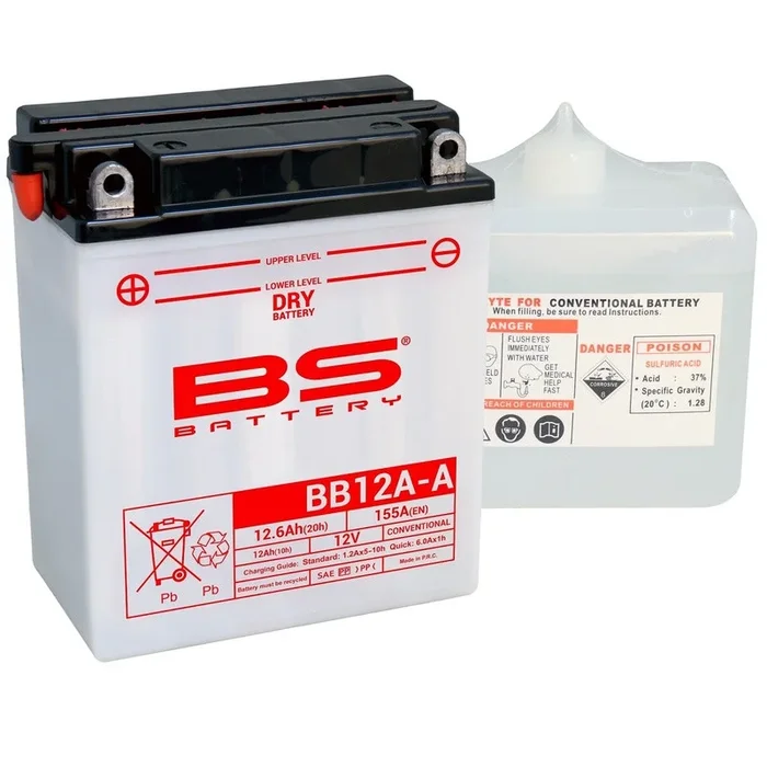 Batterie BS BATTERY Haute-performance avec pack acide – BB12A-A