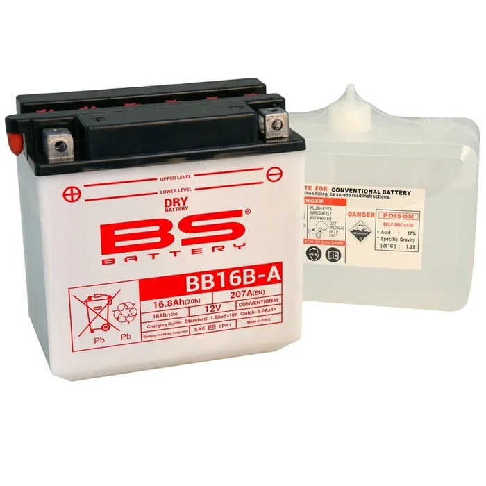 Batterie BS BATTERY Haute-performance avec pack acide – BB16B-A