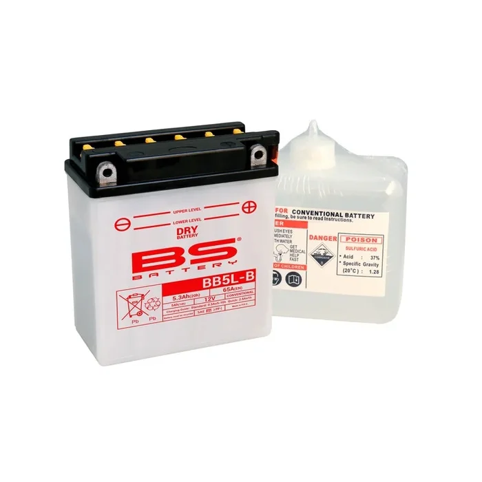 Batterie BS BATTERY Haute-performance avec pack acide – BB5L-B