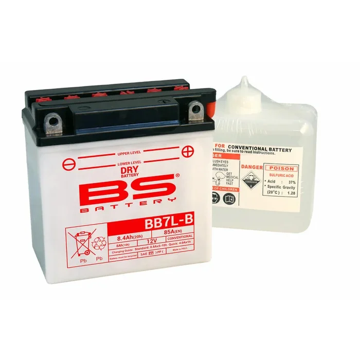 Batterie BS BATTERY Haute-performance avec pack acide – BB7L-B
