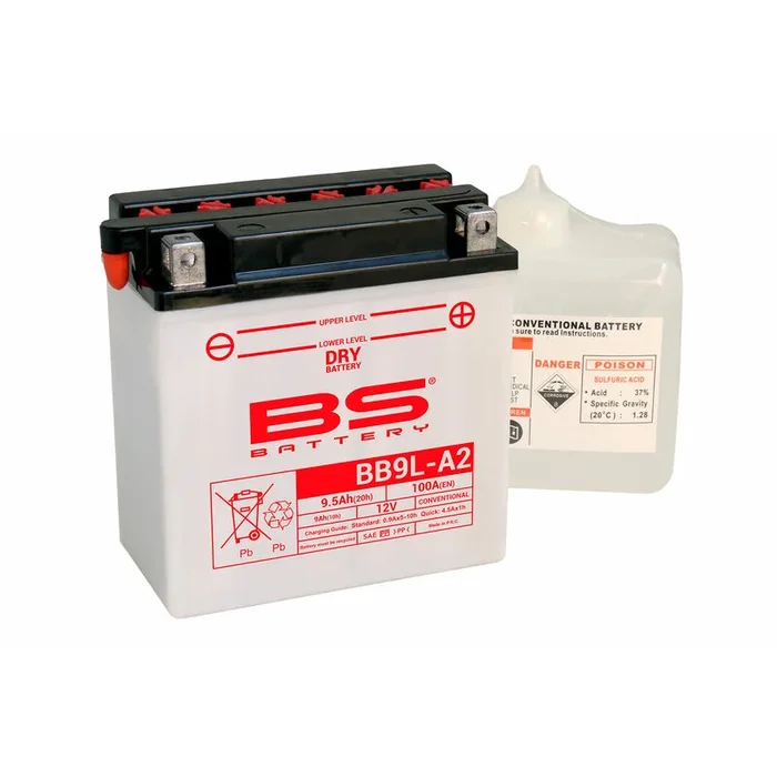 Batterie BS BATTERY Haute-performance avec pack acide – BB9L-A2