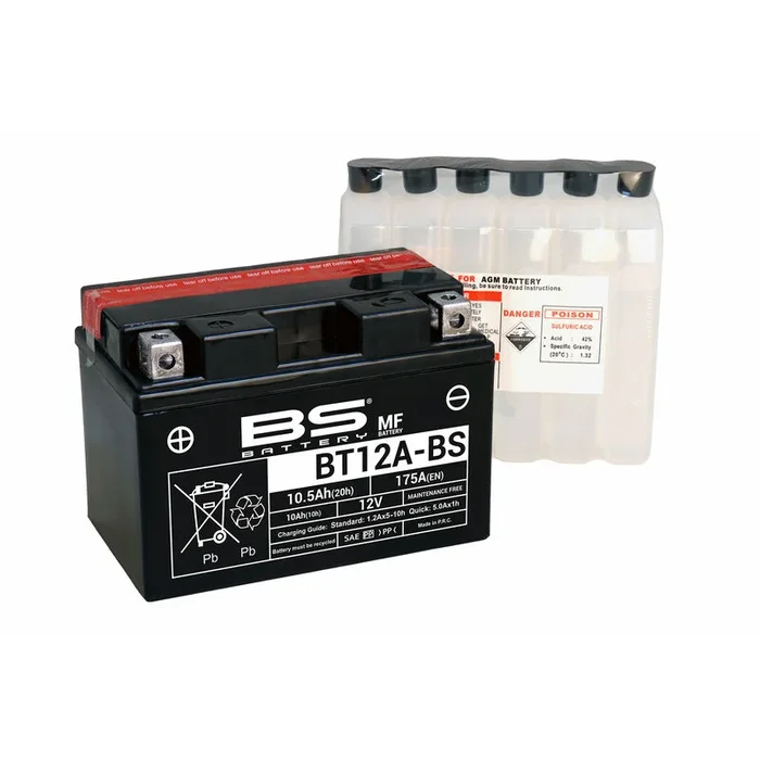 Batterie BS BATTERY sans entretien avec pack acide – BT12A