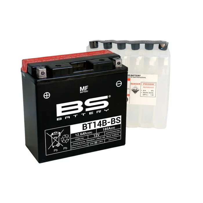 Batterie BS BATTERY sans entretien avec pack acide – BT14B
