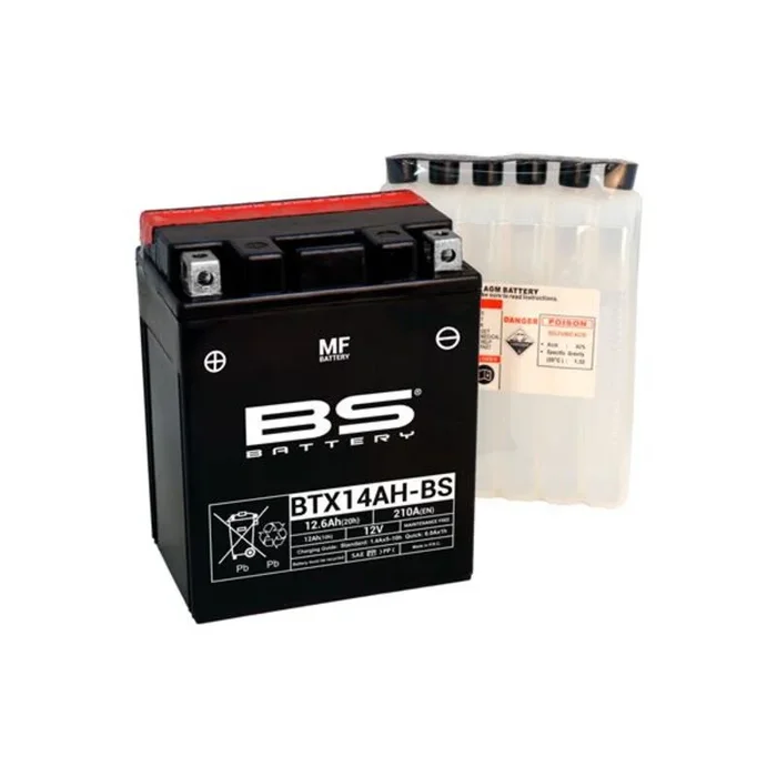 Batterie BS BATTERY sans entretien avec pack acide – BTX14AH
