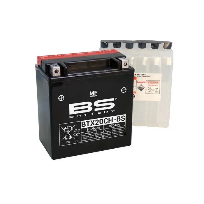 Batterie BS BATTERY sans entretien avec pack acide – BTX20CH