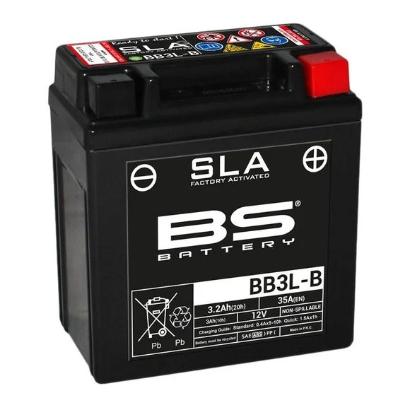 Batterie BS Battery SLA YB3L-B/BB3L-B FERME TYPE ACIDE SANS ENTRETIEN/PRÊTE À L’EMPLOI Ref : BB3L-A/B / 1080693