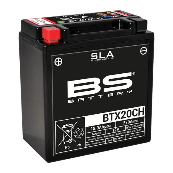 Batterie BS Battery SLA YTX20CH-BS/BTX20CH ferme Type Acide Sans entretien/prête à l’emploi Ref : 321081 / 1080680