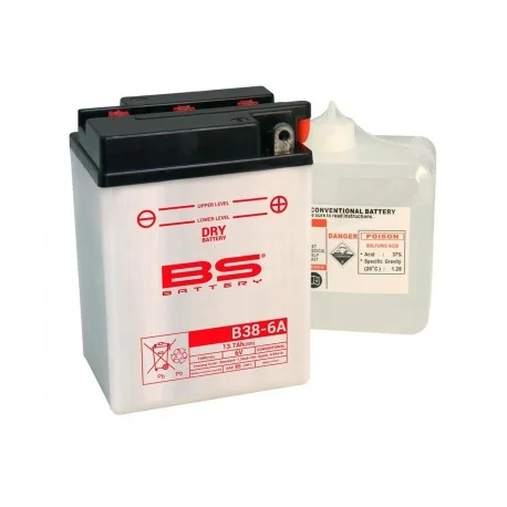 Batterie moto BS BATTERY 6 volts Renforcee B38-6A