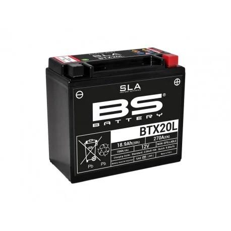 Batterie moto BS BATTERY Haute-performance 12 Volts Sans entretien YTX20L-BS BTX20L-BS