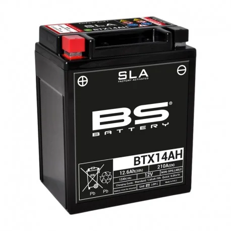 Batterie moto BS BATTERY SLA sans entretien activee usine YTX14AH BTX14AH