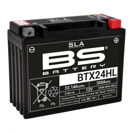 Batterie moto BS BATTERY SLA sans entretien activee usine YTX24HL BTX24HL
