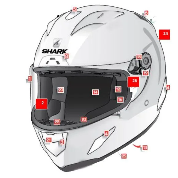 Bavette anti-remous Shark RACE R PRO GP – Noir Ref : SH1288 / IN84080PBLKTU