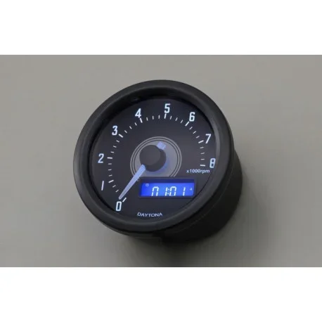Black tachometer 8,000 RPM Velona 60mm