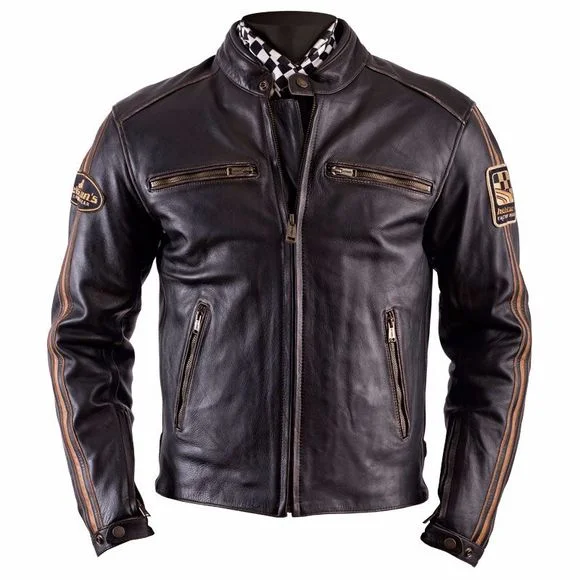 Blouson Helstons ACE – CUIR OLDIES – Marron Ref : HS0217