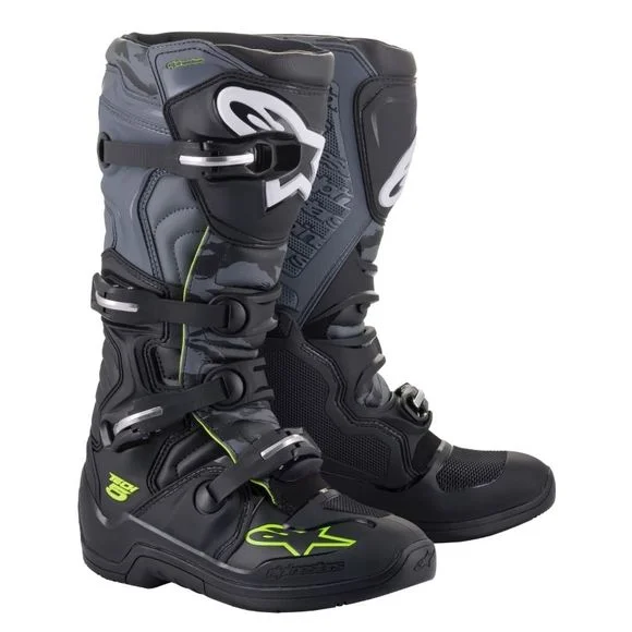 Bottes cross Alpinestars TECH 5 – BLACK COOL GRAY YELLOW FLUO 2025 – Noir / Jaune Ref : AP12407