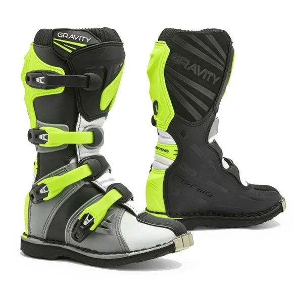 Bottes cross Forma GRAVITY – GREY WHITE YELLOW FLUO – Noir / Blanc Ref : FM0246