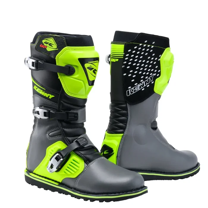 Bottes Cross KENNY TRIAL UP Noir Gris Jaune Fluo