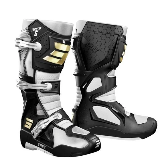 Bottes cross Shot RACE 6 2024 – Noir / Blanc Ref : SO2430