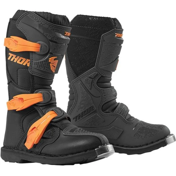Bottes cross Thor BLITZ XP CHARCOAL/ORANGE ENFANT – Noir / Orange Ref : TO2283