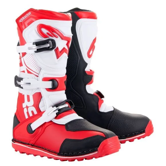 Bottes trial Alpinestars TECH-T BRIGHT RED / BLACK / WHITE 2025 – Rouge / Noir Ref : AP12720