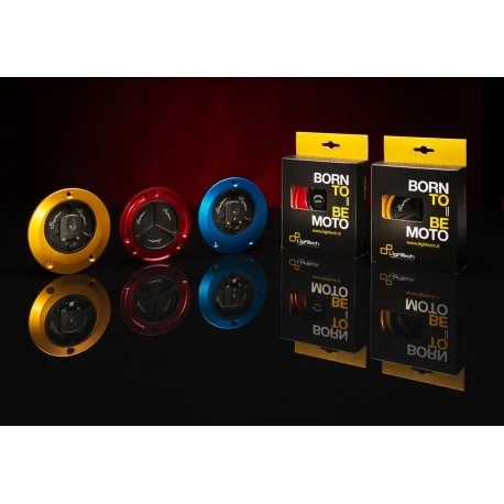 Bouchon de reservoir LIGHTECH noir/or a vis Kawasaki 300