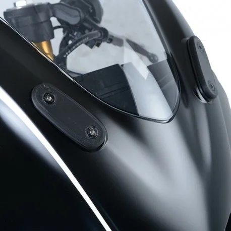 Cache orifice retroviseur R&G RACING noir Yamaha YZF-R125 YZF-R3