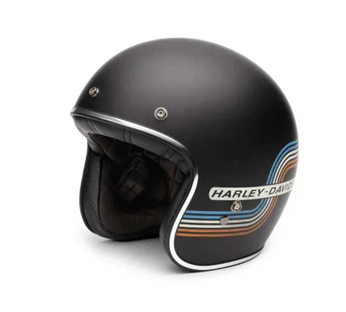 Casque 3/4 rétro à rayures Harley-Davidson® authentique – 98206-17EX