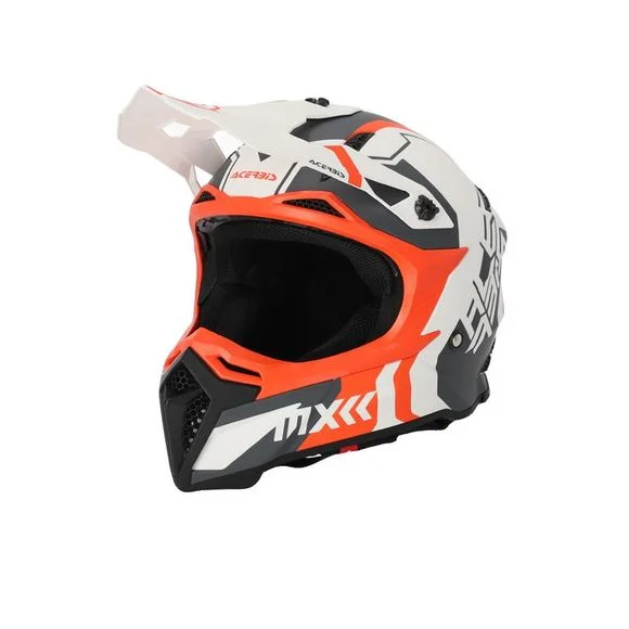 Casque cross Acerbis PROFILE 5 2023 – Blanc / Orange Ref : AE3612