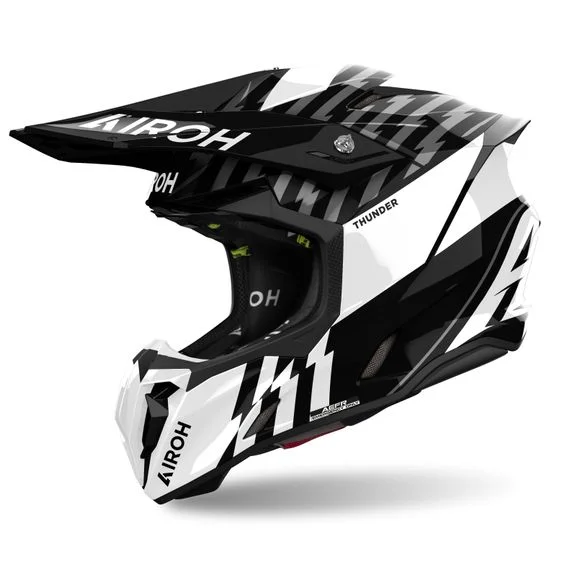 Casque cross Airoh TWIST 3 – THUNDER 2024 – Noir / Blanc Ref : AR1368