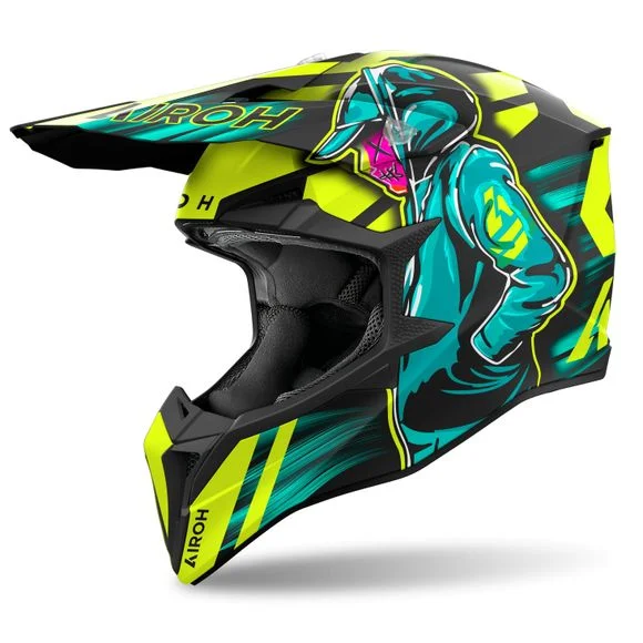 Casque cross Airoh WRAAAP – CYBER 2024 – Jaune Ref : AR1386