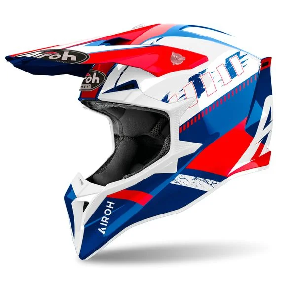 Casque cross Airoh WRAAAP – FEEL 2024 – Bleu / Rouge Ref : AR1382