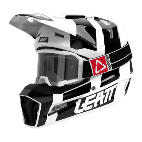 Casque cross Leatt 3.5 V24 avec masque 4.5 2024 – Noir / Blanc Ref : LB0671