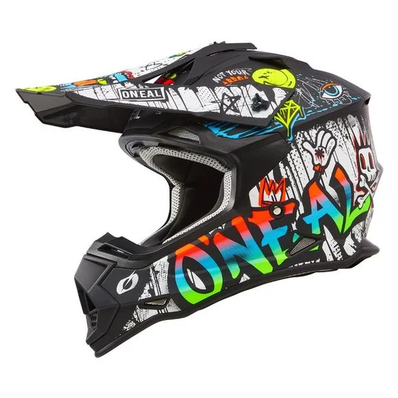 Casque cross O’Neal 2SRS – RANCID V24 2024 – Noir / Blanc Ref : OL1944