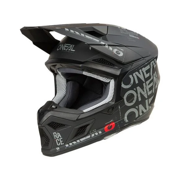 Casque cross O’Neal 3SRS – STATIC 2025 – Noir / Gris Ref : OL2043