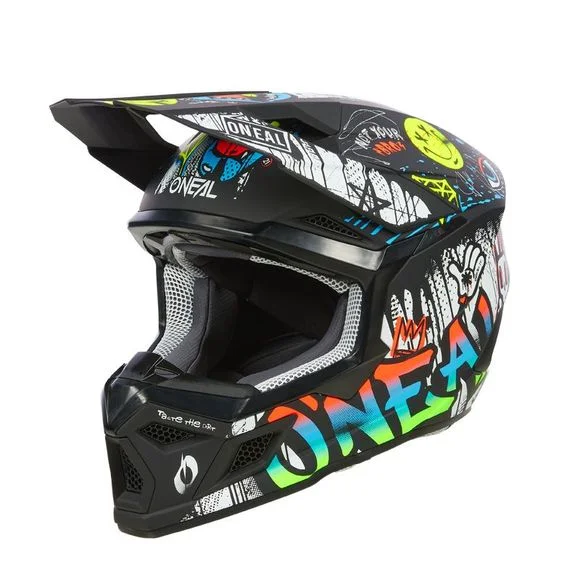 Casque cross O’Neal 3SRS YOUTH – RANCID V24 – Noir / Blanc Ref : OL1965