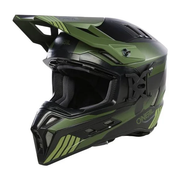 Casque cross O’Neal EX-SRS – HITCHHIKER V24 2024 – Noir / Vert Ref : OL1957
