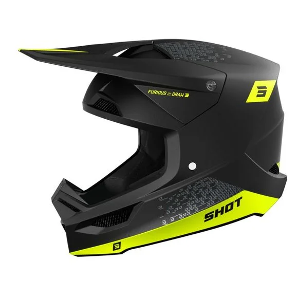 Casque cross Shot FURIOUS – DRAW 2025 – Jaune Ref : SO2564