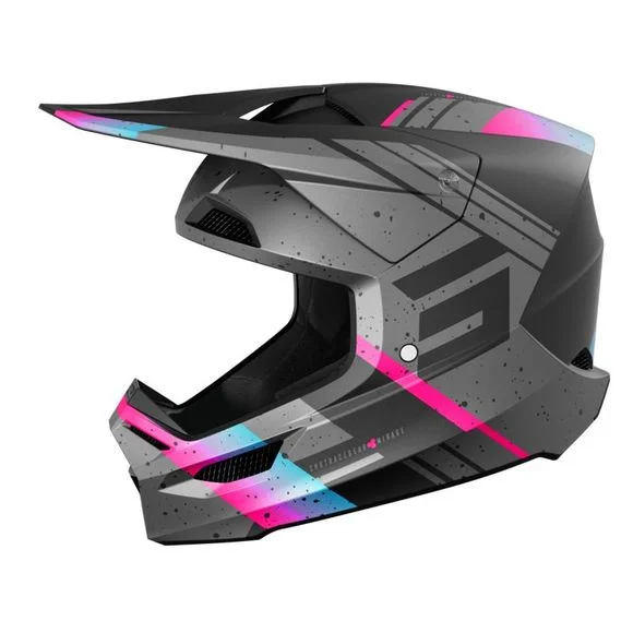 Casque cross Shot FURIOUS – MIRAGE 2025 – Bleu / Rose Ref : SO2573