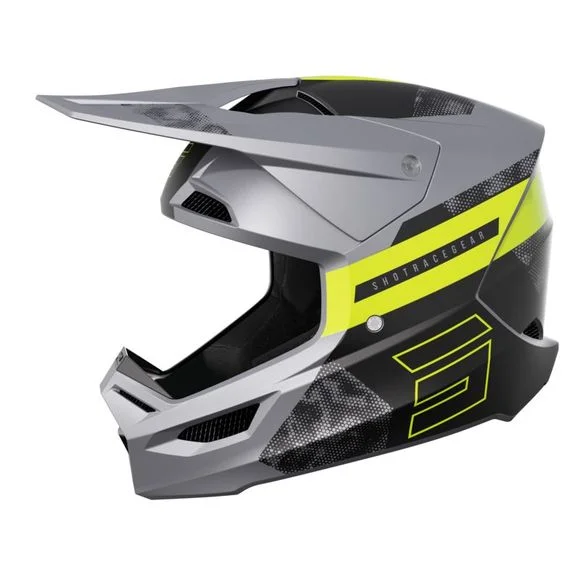Casque cross Shot FURIOUS – PATROL 2023 – Gris / Jaune Ref : SO2454