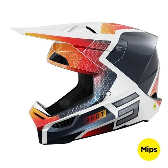 Casque cross Shot RACE – PHASER 2025 – Bleu / Rouge Ref : SO2556