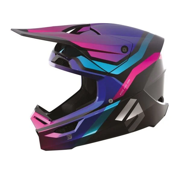 Casque cross Shot RACE – SKY – CHROME 2024 – Violet Ref : SO2406