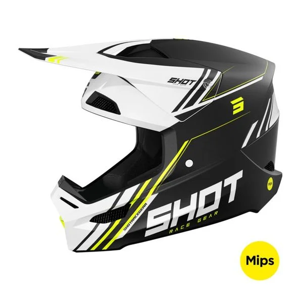 Casque cross Shot RACE – SPRINT 2025 – Noir / Jaune Ref : SO2559