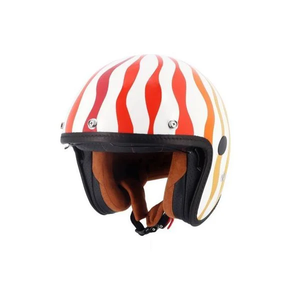 Casque Helstons FLOWER – Blanc / Orange Ref : HS1170
