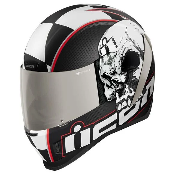 Casque Icon AIRFORM – DEATH OR GLORY – Noir / Blanc Ref : IC0819