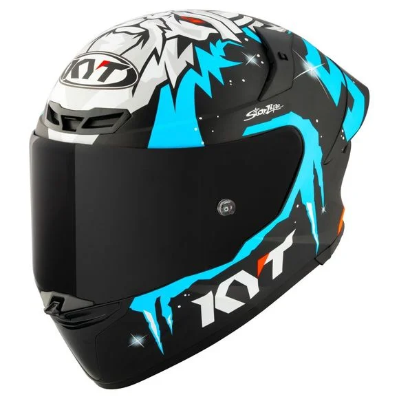 Casque KYT TT-REVO MASIA REP. WINTER TEST – Noir / Bleu Ref : KYT0161