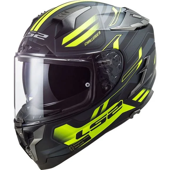 Casque LS2 FF327 CHALLENGER – SPIN – Noir / Jaune Ref : LS0682