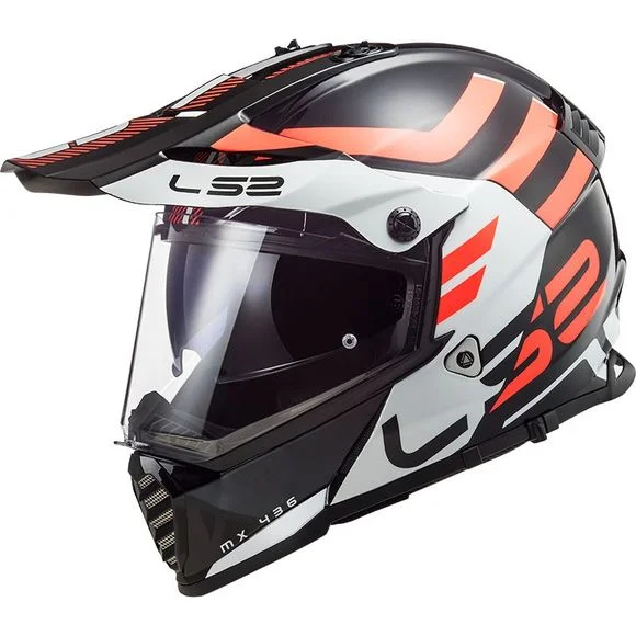 Casque LS2 MX436 – PIONEER EVO – ADVENTURER – Noir / Blanc Ref : LS0704